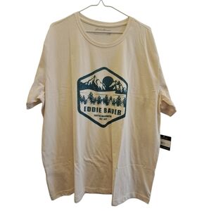 EDDIE BAUER SHIRT SIZE XL GRAPHICS THROWBACK CAMP IVORY NEW